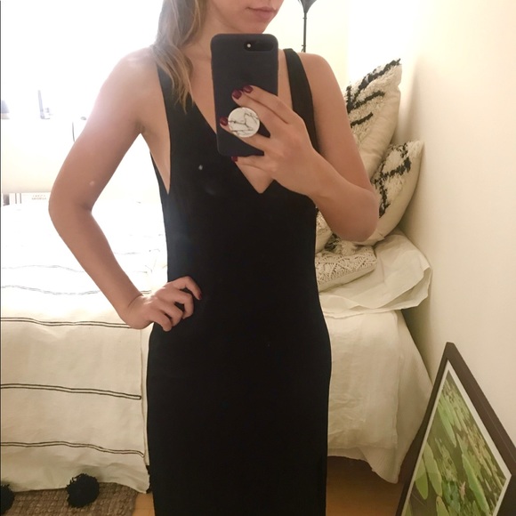 NEW. Urban Outfitters black floor length dress - Picture 2 of 4